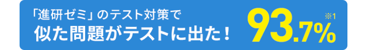 「進研ゼミ」のテスト対策で
似た問題がテストに出た!
93.7%